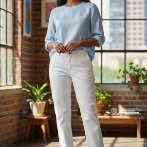 Talbots Women's Straight Leg Jeans in Pure White